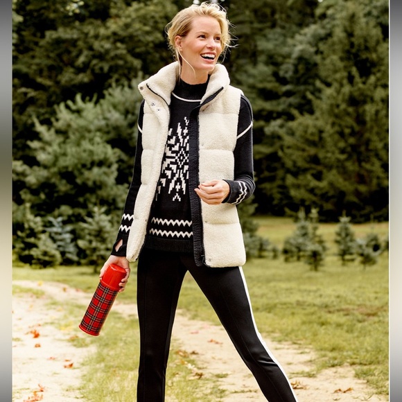 Talbots QUILTED SHERPA PUFFER VEST - Picture 2 of 8